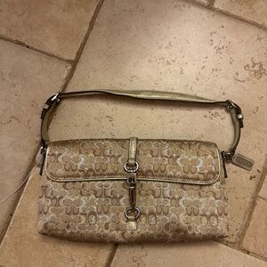 Vintage Coach Hamptons Metallic Optic Bag 3595 Gold Silver Signature Y2K purse